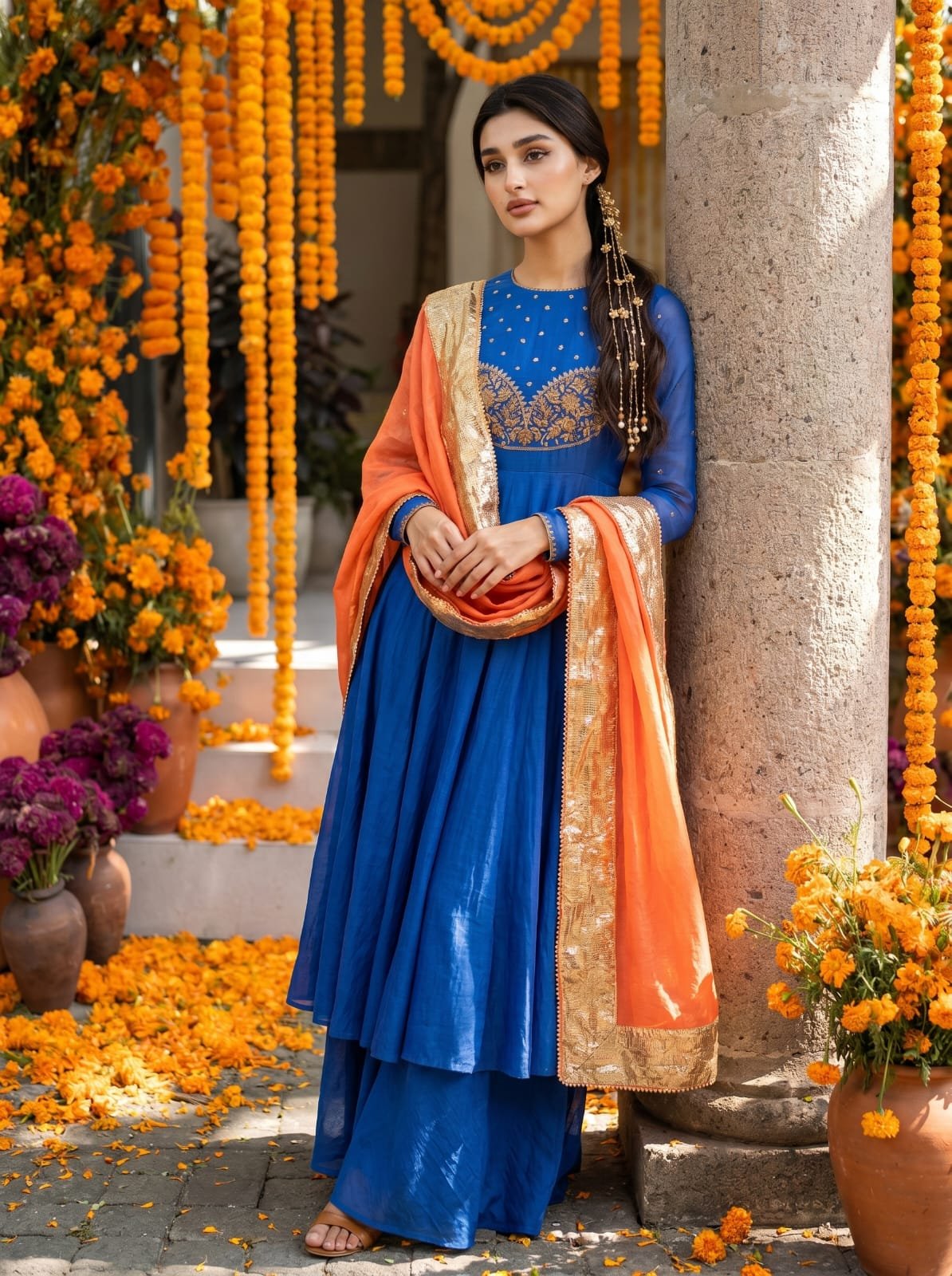 Lavender Silk Anarkali Suit